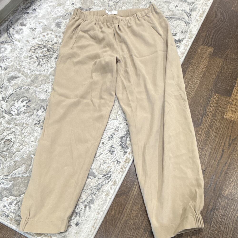 Babaton Women’s Beige Solid Pull-On Dress Pants Jogger Style Size M Regular